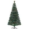 Pine * | Costway 5'/6'/7'Pre-Lit Fiber Optic Christmas Tree 180/230/280 Lights Top Star