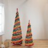 Pine * | Northlight 4 Pre-Lit Rainbow Tinsel Pop-Up Artificial Christmas Tree, Clear Lights