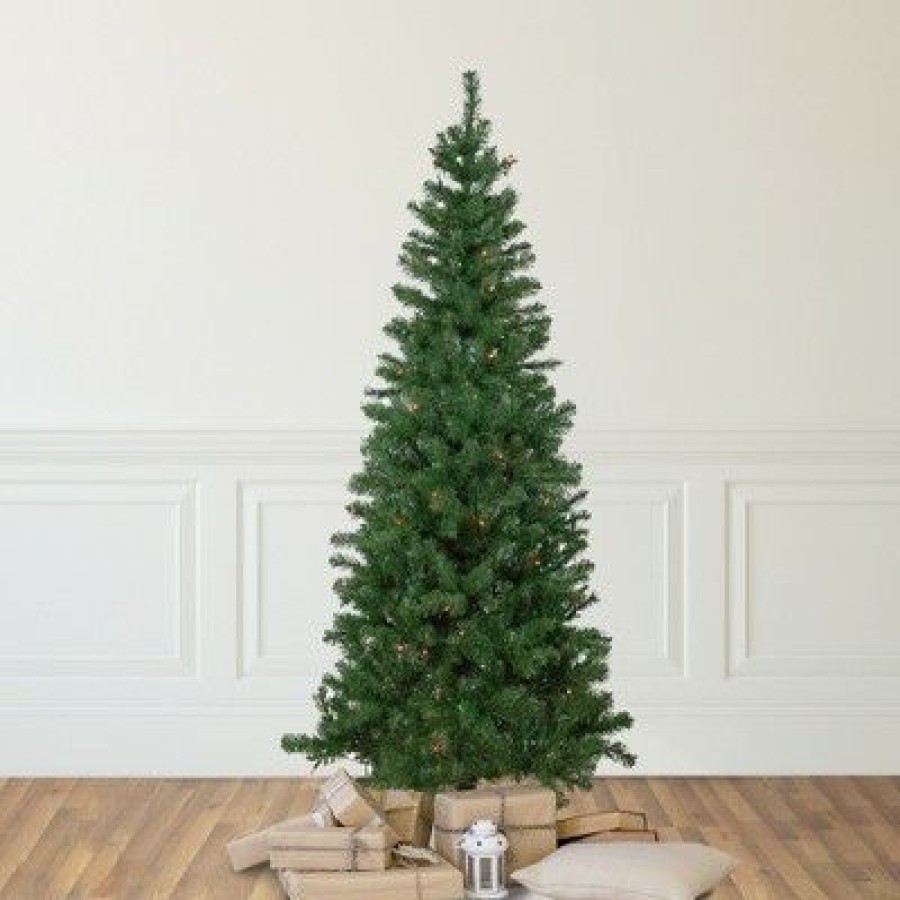 Pine * | Northlight 6 Pre-Lit Wilson Pine Slim Artificial Christmas Tree, Multi Lights