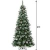 Pine * | Costway 8 Ft Snow Flocked Artificial Christmas Hinged Tree W/ Pine Needles & Red Berries