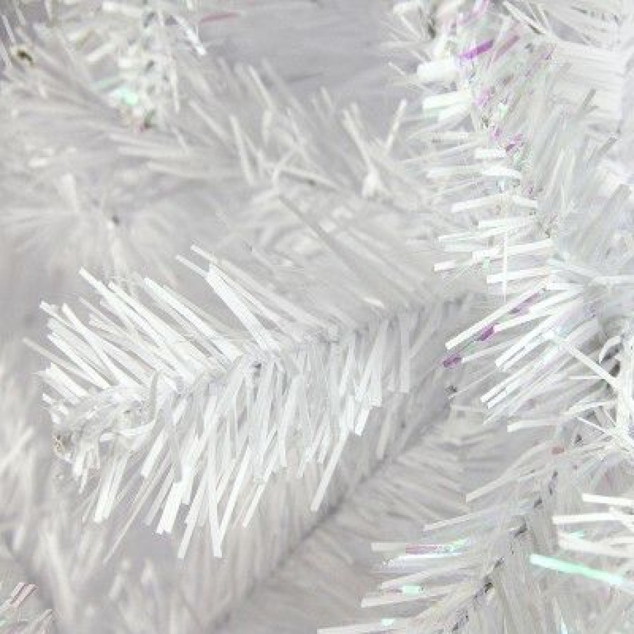 Spruce * | Northlight 7.5 Unlit Artificial Christmas Tree White Full Glimmer Iridescent Spruce