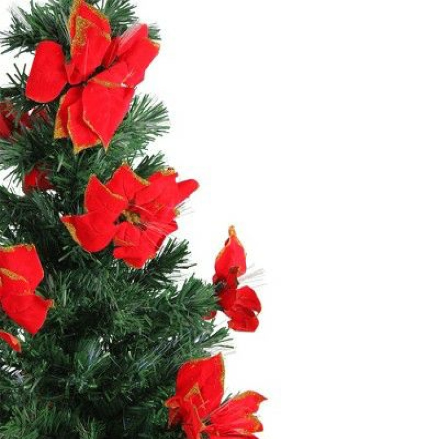 Pine * | Northlight 4 Pre-Lit Poinsettias Artificial Christmas Tree Multicolor Lights