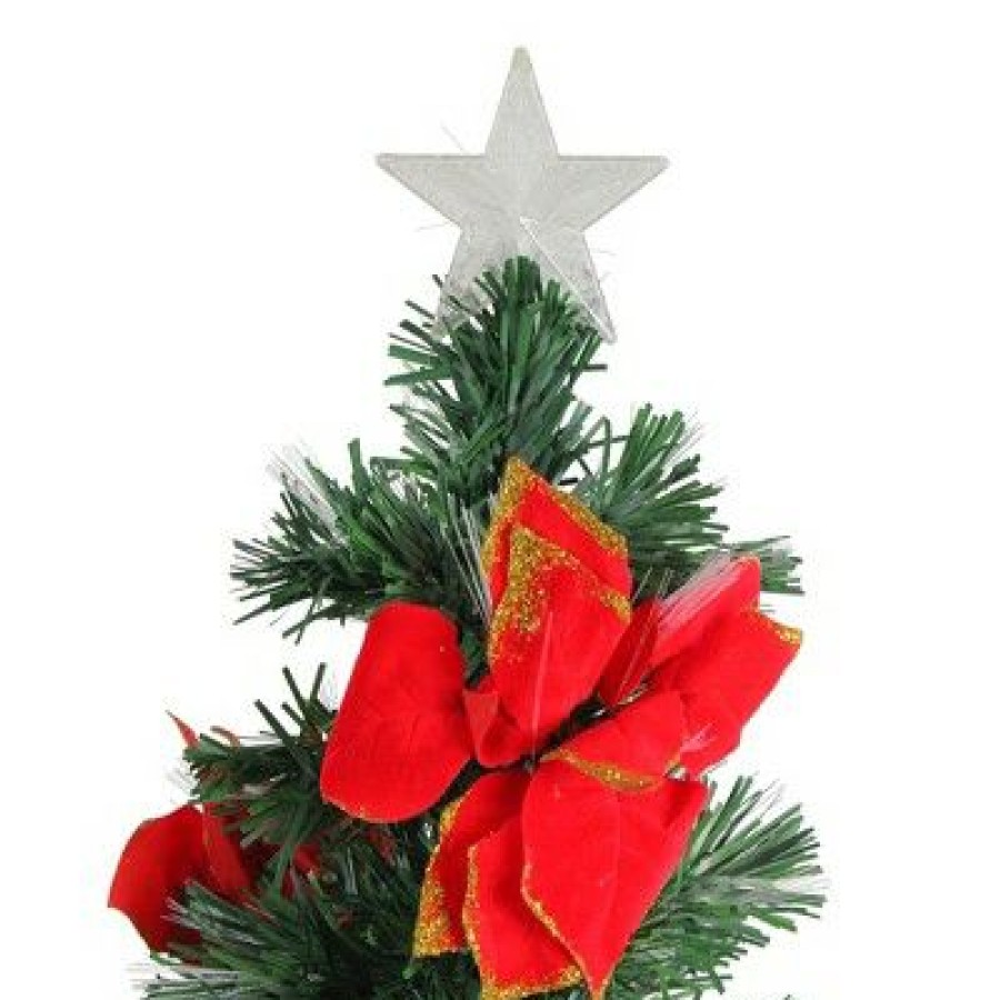 Pine * | Northlight 4 Pre-Lit Poinsettias Artificial Christmas Tree Multicolor Lights