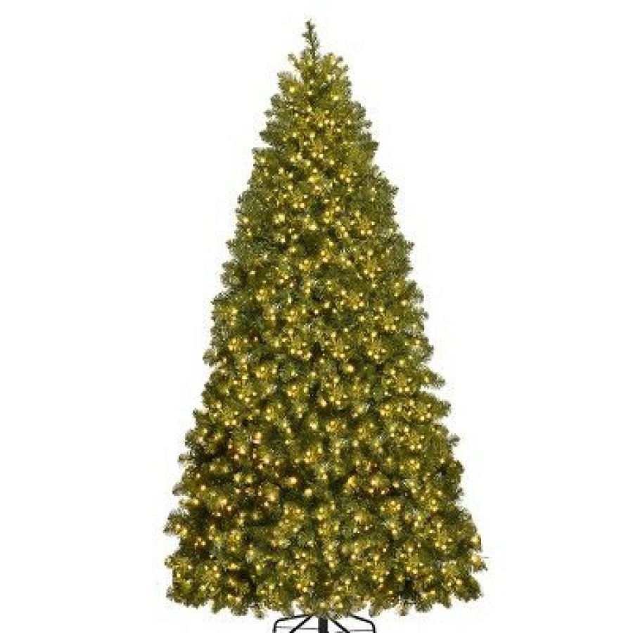 Pine * | Costway Pre-Lit Pvc Christmas Tree 7Ft Spruce Hinged 700 Led Lights