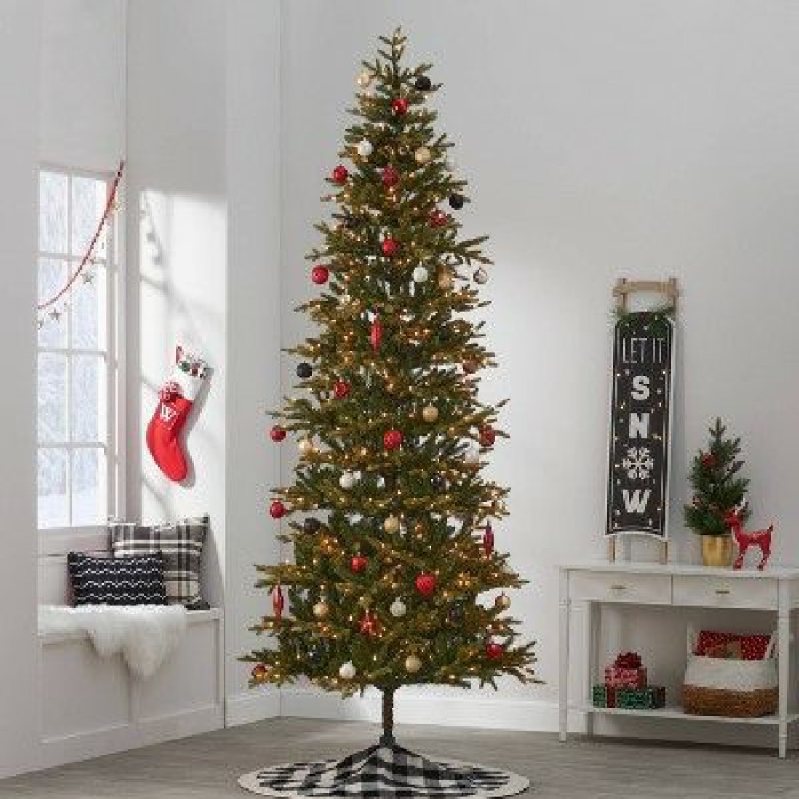 Balsam Fir * | 9' Pre-Lit Slim Indexed Balsam Fir Artificial Christmas Tree Clear Lights With Autoconnect Wondershop