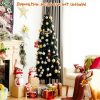 Pine * | Costway 6Ft Unlit Artificial Christmas Pencil Tree Black W/Metal Stand Black