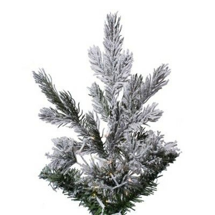 Unidentified Plant Variety * | Vickerman Flocked Slim Kiana Artificial Christmas Tree, 3Mm Led Color Changing Lights