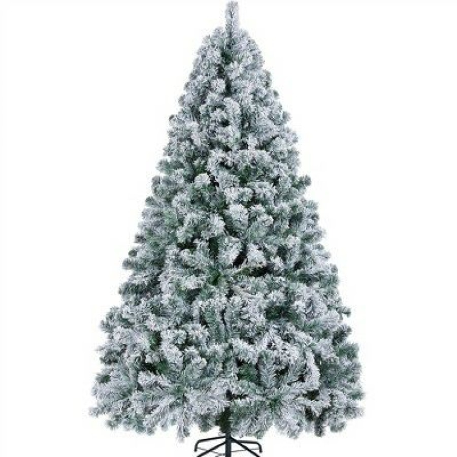 Spruce * | Yaheetech Pre-Lit Flocked Artificial Christmas Tree Snow Frosted Christmas Tree