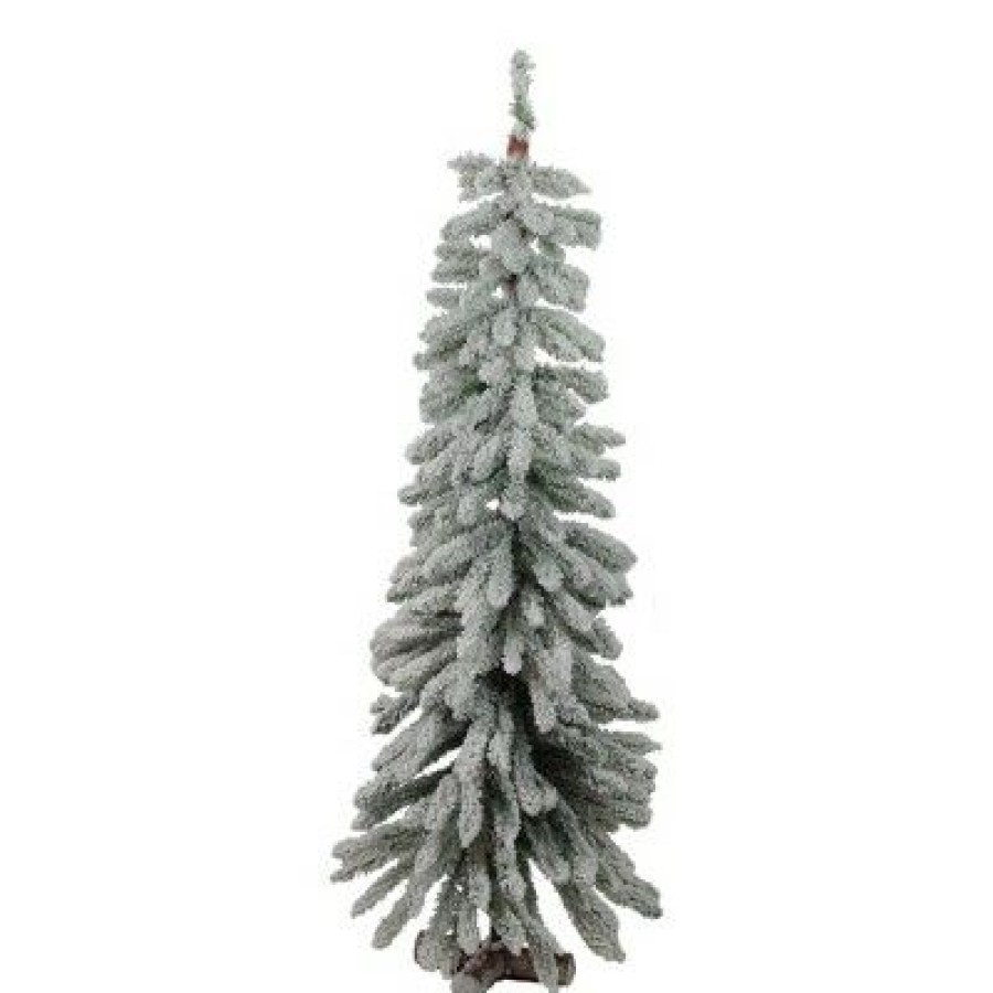 Pine * | Northlight 4 Unlit Slim Flocked Winter Alpine Artificial Christmas Tree