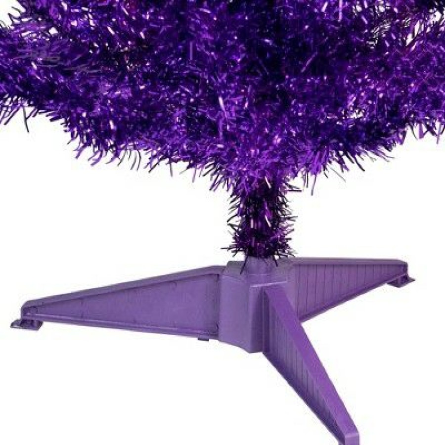 Pine * | Northlight 4 Purple Artificial Tinsel Christmas Tree, Unlit