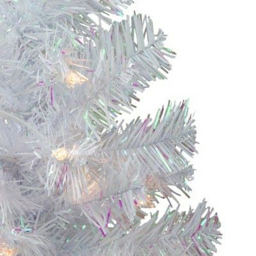 Pine * | Northlight 2 Pre-Lit White Iridescent Pine Artificial Christmas Tree Clear Lights