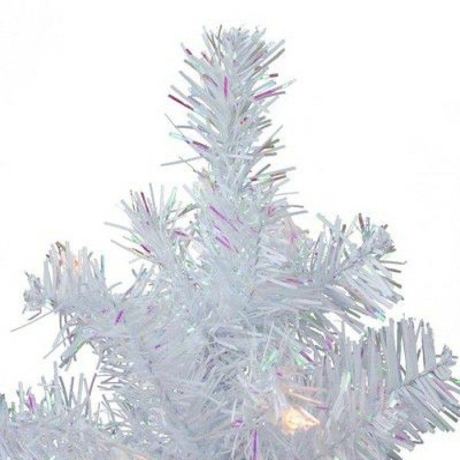 Pine * | Northlight 2 Pre-Lit White Iridescent Pine Artificial Christmas Tree Clear Lights