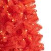 Unidentified Plant Variety * | Treetopia Candy Apple Red 4 Foot Artificial Prelit Slim Narrow Christmas Tree Holiday Decoration With White Led Lights, Premium Stand, And Foot Pedal