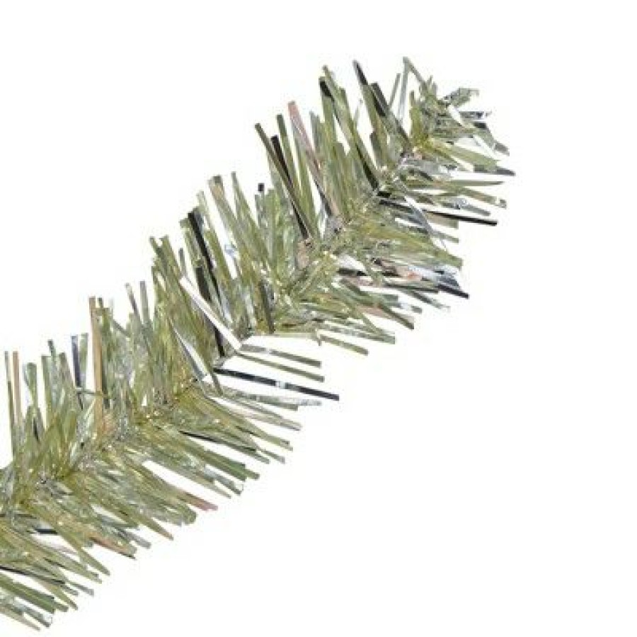 Pine * | Northlight 7 Prelit Artificial Christmas Tree Metallic Sheer Champagne Tinsel Clear Lights