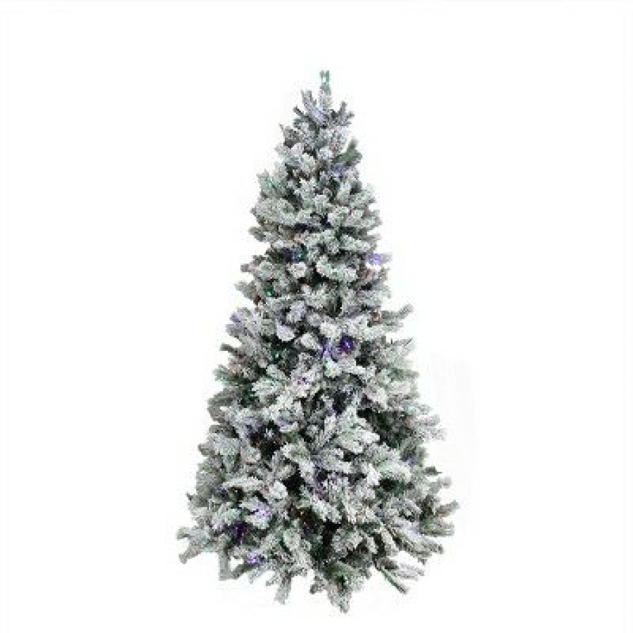 Pine * | Northlight 9 Pre-Lit Artificial Christmas Tree Flocked Victoria Pine Multi-Function Led Clear/Multi Lights