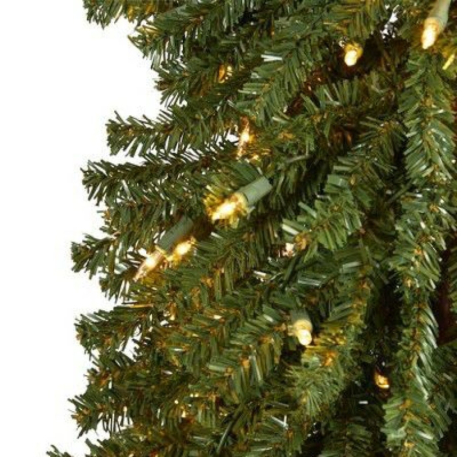 Pine * | 7Ft Nearly Natural Pre-Lit Grand Alpine Slim Artificial Christmas Tree Clear Lights