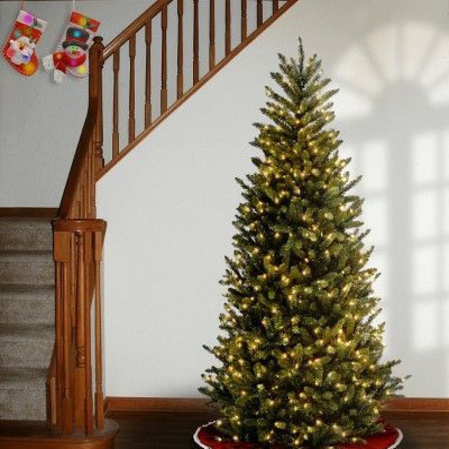 Fir Wood * | National Tree Company 7.5 Ft. Natural Fraser Slim Fir Tree With Clear Lights