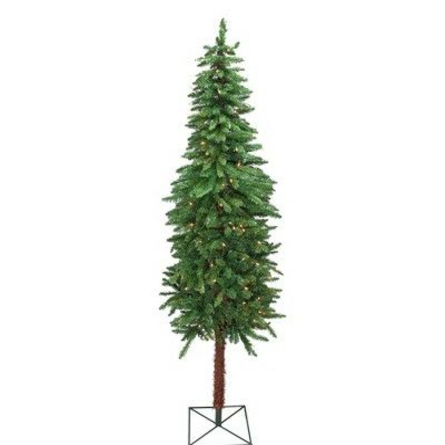 Pine * | Northlight 7 Pre-Lit Slim Two-Tone Alpine Artificial Christmas Tree Clear Lights