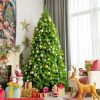 Pine * | Costway 7.5Ft Snow Flocked Hinged Artificial Christmas Tree W/ Metal Stand Green