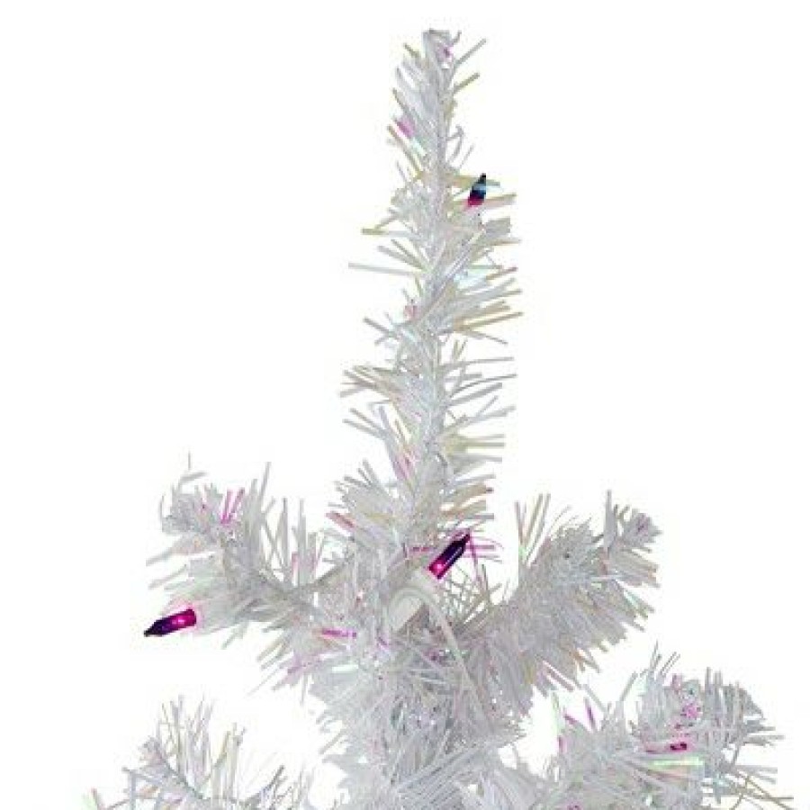 Pine * | Northlight 4 Prelit Artificial Christmas Tree White Iridescent Pine Pink/Purple Lights