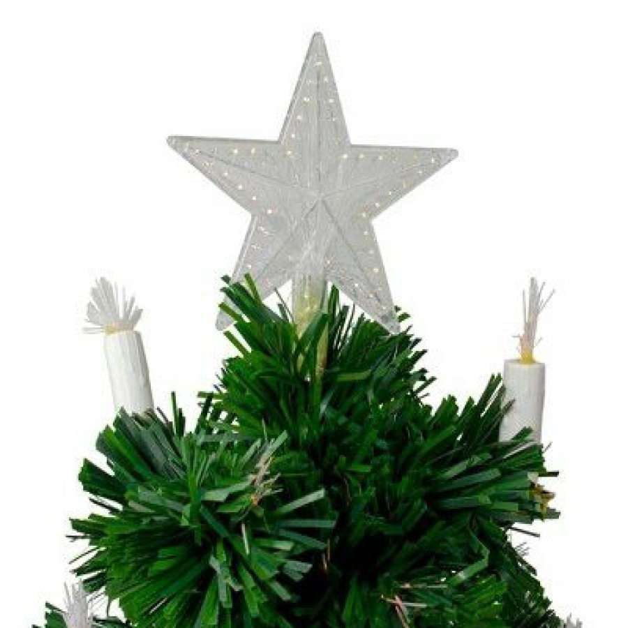 Pine * | Northlight 3 Prelit Artificial Christmas Tree Fiber Optic With Candles Multi Lights