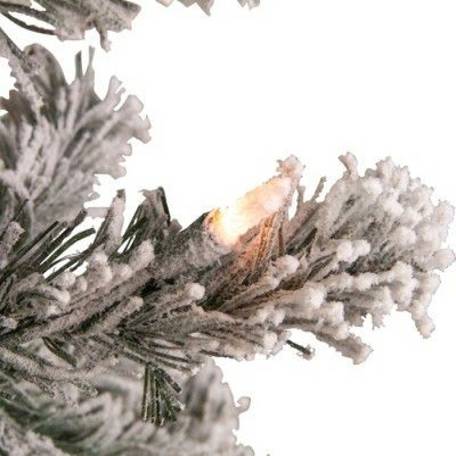 Pine * | Northlight 6.5 Pre-Lit Flocked Madison Pine Medium Artificial Christmas Tree, Clear Lights