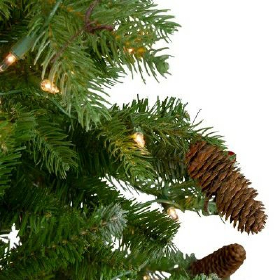 Pine * | Northlight 7.5' Pre-Lit Mixed Winter Berry Pine Artificial Christmas Tree Clear Lights