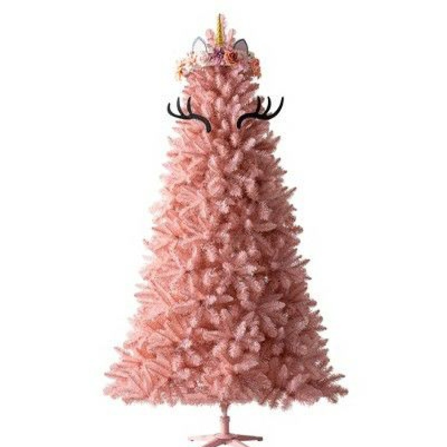 Unidentified Plant Variety * | Treetopia Pretty In Pink 8-Foot-Tall Artificial Full Bodied Unlit Christmas Tree Colorful Holiday Decoration With Premium Pink Stand And Easy Assembly