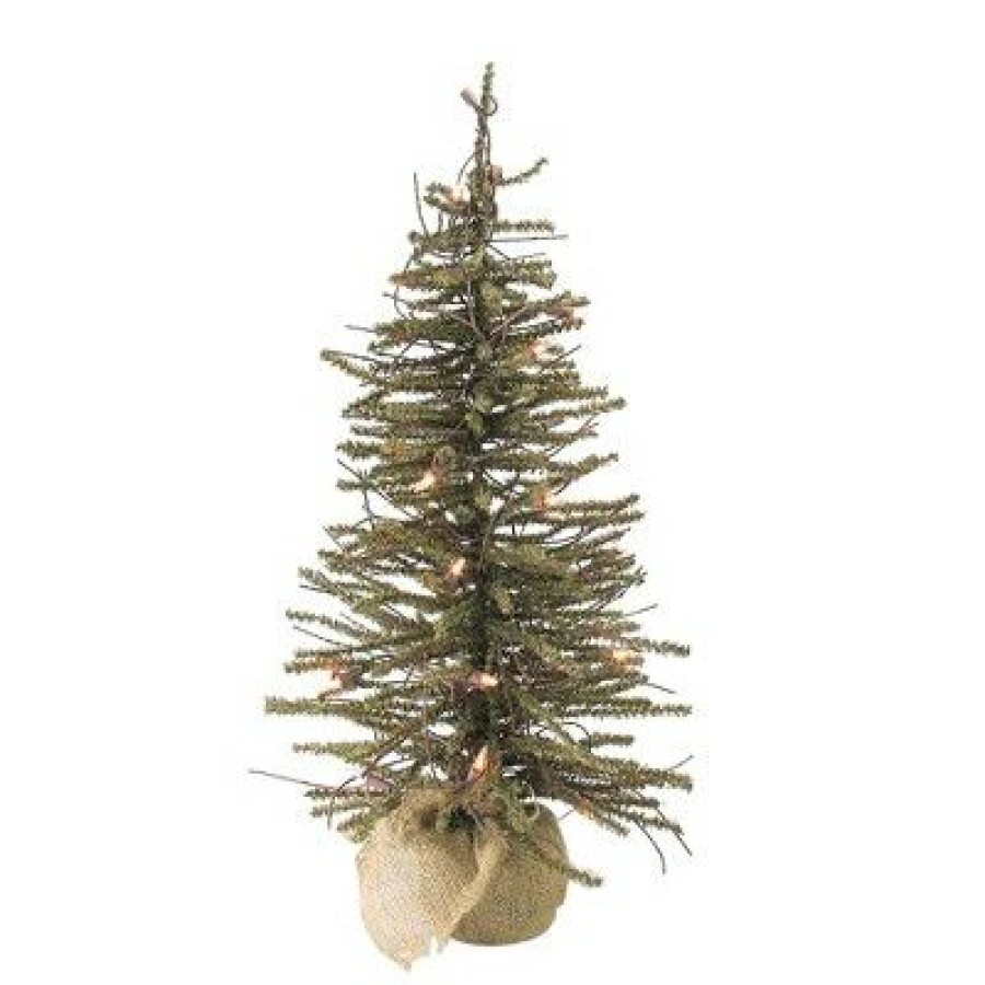 Pine * | Northlight 4 Prelit Artificial Christmas Tree Warsaw Twig In Burlap Base Clear Lights