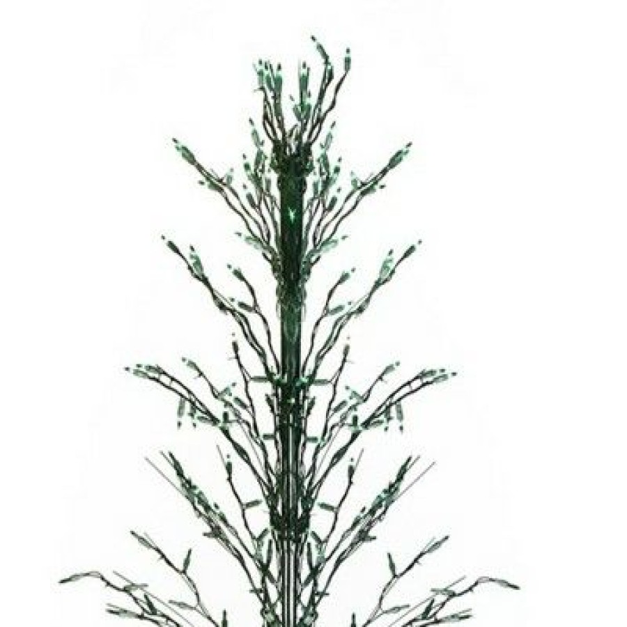 Pine * | Northlight 9 Black Pre-Lit Artificial Cascade Twig Christmas Tree Green Lights