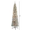 Pine * | 7Ft Nearly Natural Pre-Lit Flocked Slim Artificial Christmas Tree Clear Lights