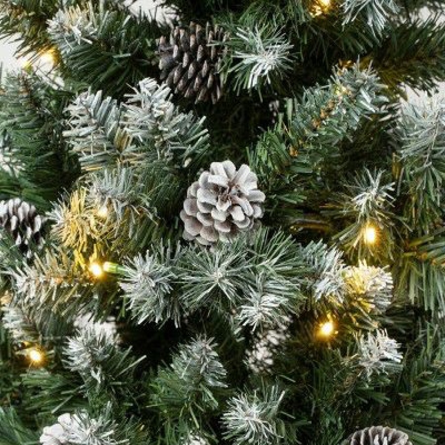 Pine * | National Tree Company Pre-Lit Led Slim Snowy Oakley Hills Artificial Christmas Tree Warm White Lights