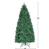 Pine * | Costway 7Ft/7.5Ft/8Ft Pre-Lit Pvc Christmas Tree Hinged 300/400/430 Lights