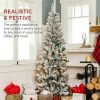 Pine * | Best Choice Products Pre-Lit Artificial Snow Flocked Pencil Christmas Tree Holiday Decoration