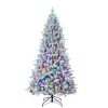 Noble Fir * | Haute Decor Haute Decor 7.5' Pre-Lit Led Flocked Churchill Fir Artificial Christmas Tree Color Changing Lights