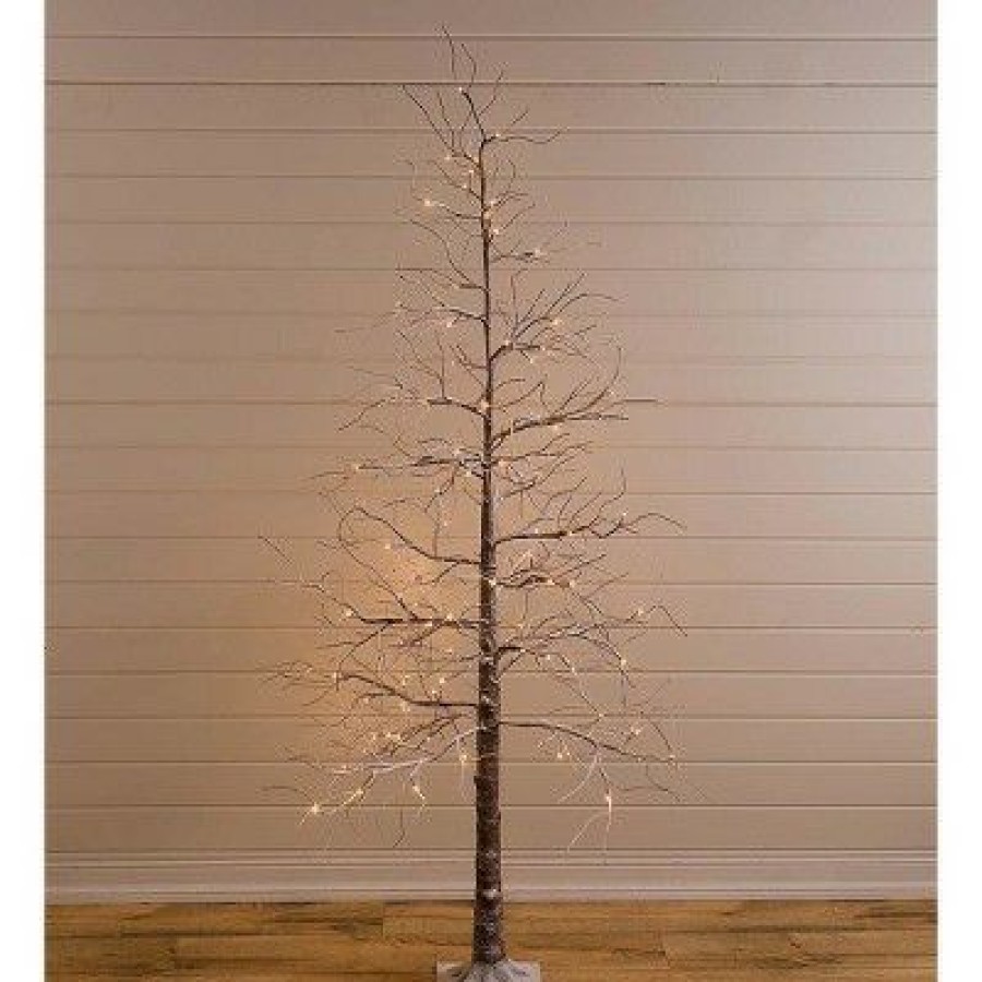 Unidentified Plant Variety * | Plow & Hearth Medium Indoor / Outdoor Snowy Lighted Tree, 6'H With 98 Lights