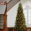 Fir Wood * | National Tree Company Pre-Lit Artificial Slim Christmas Tree, Green, Tiffany Fir, White Lights, Includes Stand, 7.5 Feet