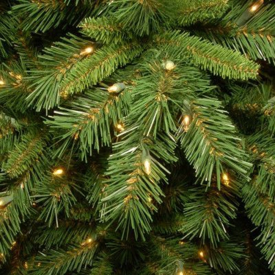 Fir Wood * | National Tree Company Pre-Lit Artificial Slim Christmas Tree, Green, Tiffany Fir, White Lights, Includes Stand, 7.5 Feet