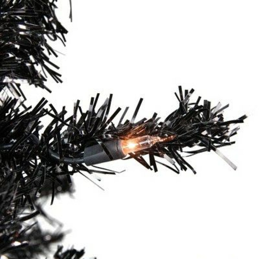 Pine * | Northlight 6 Pre-Lit Black Artificial Tinsel Christmas Tree, Clear Lights