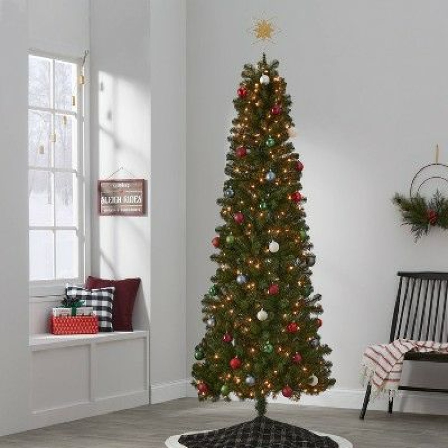 Alberta Spruce * | 7.5' Pre-Lit Slim Alberta Spruce Artificial Christmas Tree Clear Lights Wondershop