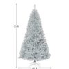 Pine * | Costway 7.5Ft Hinged Unlit Artificial Silver Tinsel Christmas Tree Holiday W/Metal Stand