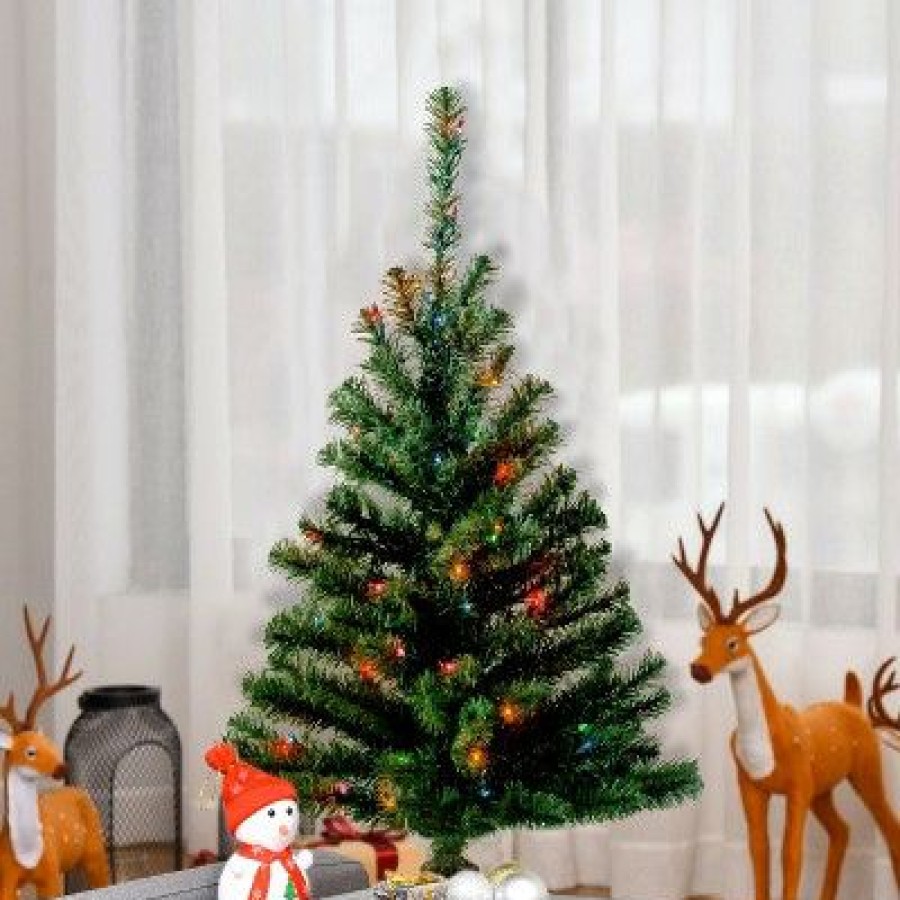 Spruce * | National Tree Company Pre-Lit Artificial Mini Christmas Tree, Green, Kincaid Spruce, Multicolor Lights, Includes Stand, 3 Feet