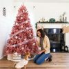 Fir Wood * | Best Choice Products Artificial Tinsel Christmas Tree Festive Holiday Decoration W/ Stand Pink