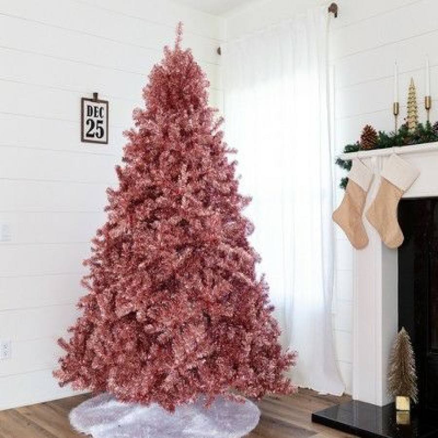 Fir Wood * | Best Choice Products Artificial Tinsel Christmas Tree Festive Holiday Decoration W/ Stand Pink