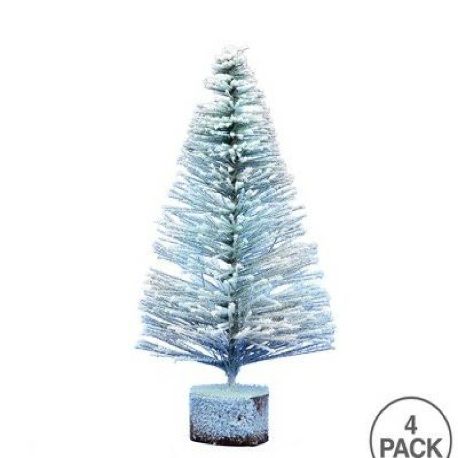 Unidentified Plant Variety * | Vickerman Flocked Village Slim Tabletop Artificial Christmas Tree