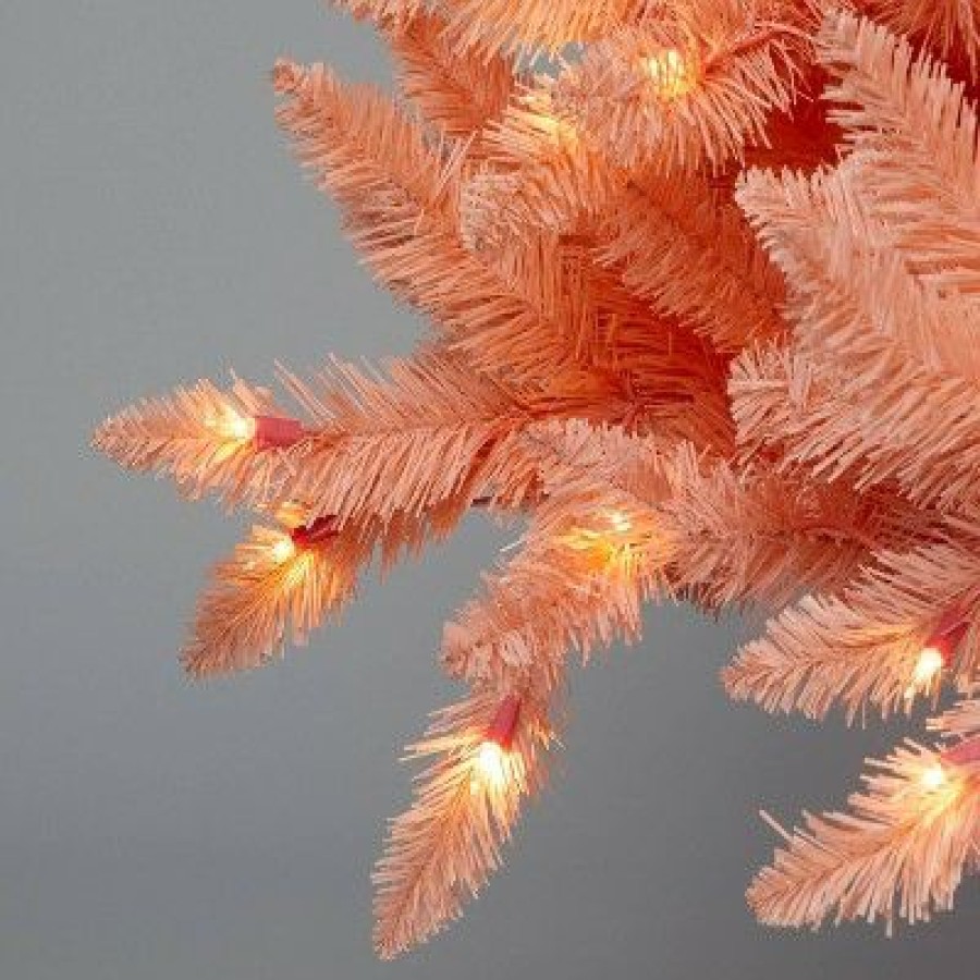 Alberta Spruce * | 6.5' Pre-Lit Pink Alberta Artificial Christmas Tree Pink With Clear Lights Wondershop