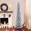 Unidentified Plant Variety * | Primo International Puleo International Prelit Flocked Snowy Pencil Tree With Metal Stand