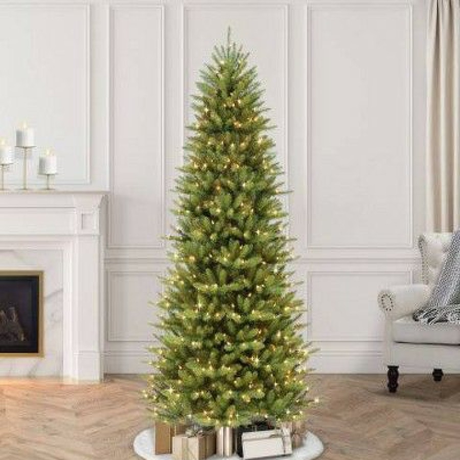 Fir Wood * | 9Ft Pre-Lit Full Artificial Christmas Tree Forest Fir Puleo