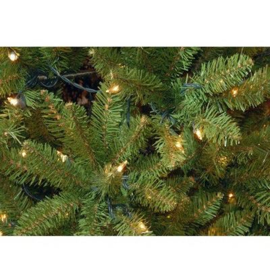 Fir Wood * | National Tree Company Artificial Pre-Lit Slim Christmas Tree, Green, Kingswood Fir, White Lights, Includes Stand, 6.5 Feet