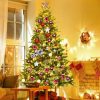 Pine * | Tangkula 6.5 Pre-Lit Snow Flocked Christmas Tree With 450 Led Lights &Foldable Stand